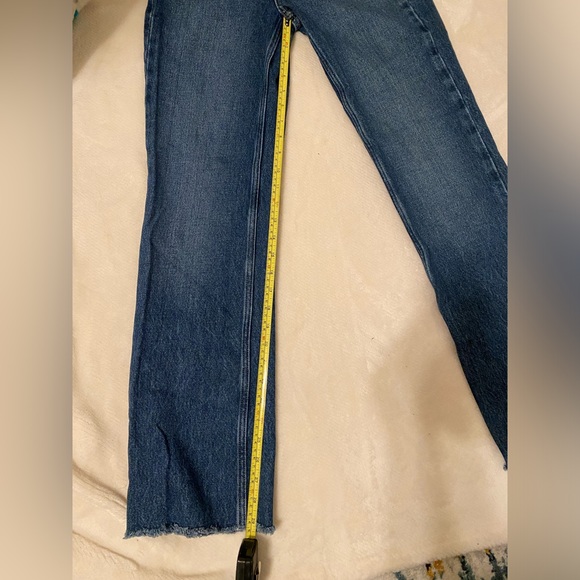 Zara high waisted wide leg raw hem jeans - Picture 4 of 6